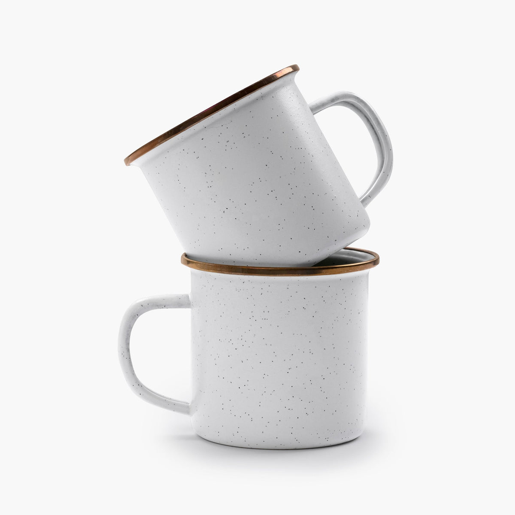 [CKW-393] Tasses en émaille, set de 2, eggshell, Barebones