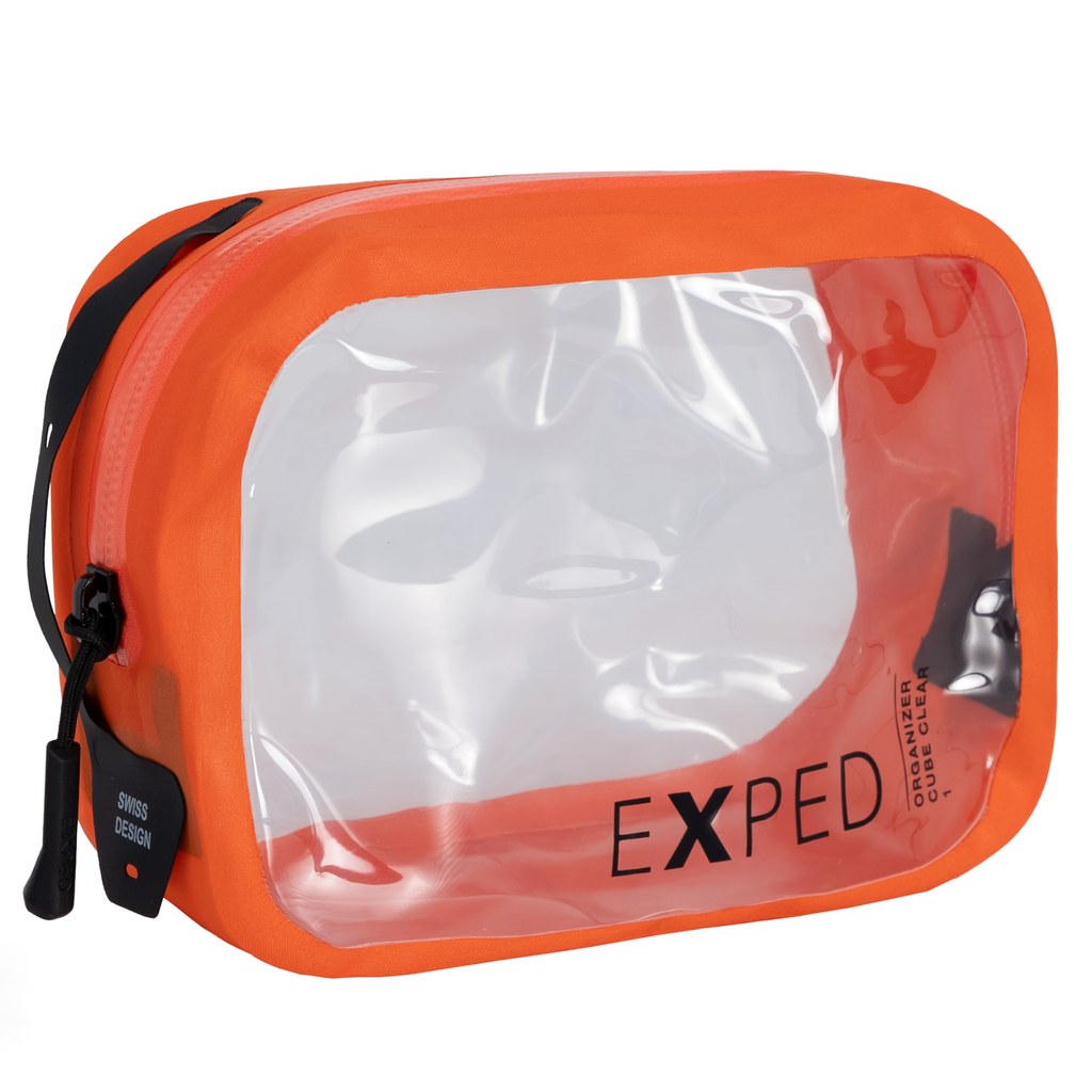 [7640277847354] Packsack Organizer Cube Clear flame 1l Exped